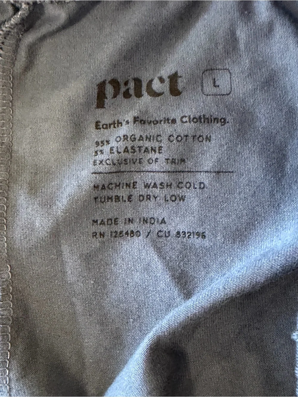 Pact Women’s Organic Cotton Wide Leg Lounge Pants Blue Pockets Sz L 32” Inseam